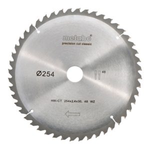 Metabo Sägeblatt „precision cut wood – classic“, 254×2,4/1,8×30, Z48 WZ 5°neg.