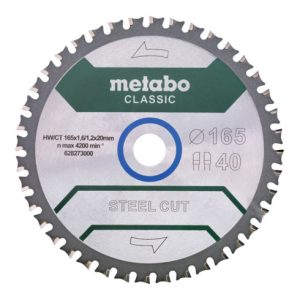 Metabo Sägeblatt „steel cut/sandwich panel – classic“, 165×20 Z40 FZ/FA 4° /B