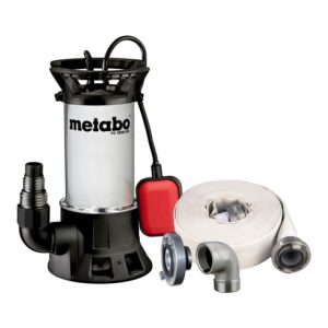 Metabo Set Schmutzwasser-Tauchpumpe PS 18000 SN mit Ablauf-Garnitur mit Armaturen (15 m x 2″), Storzkupplung (2″ x 1 1/2″) und Winkelanschluss Edelstahl (1 ½“)“; Karton Metabo Set Schmutzwasser-Tauchpumpe PS 18000 SN mit Ablauf-Garnitur mit Armaturen (15 m x 2″), Storzkupplung (2″ x 1 1/2″) und Winkelanschluss Edelstahl (1 ½“)“; Karton