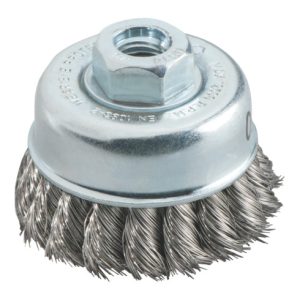 Metabo Topfbürste 65×0,35 mm/ M 14, Stahl, gezopft, 50 Stück (23796), lose verpackt, Drahtstärke 0,35 mm