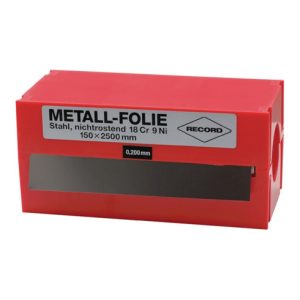 Metallfolie D.0,500mm VA 1.4301 L.2500mm B.150mm Metallfolie D.0,500mm VA 1.4301 L.2500mm B.150mm