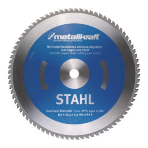 METALLKRAFT Sägeblatt Stahl Ø355 x 2,4 x 25,4mm Z80 für MTS 356
