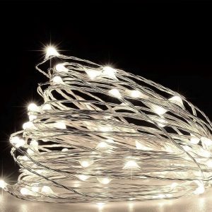 LED Lichterkette 100 Mikro-LED am Silberdraht 10m