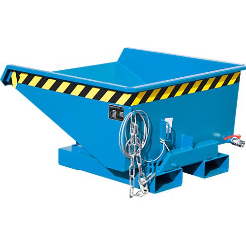 Mini-Spänebehälter Typ EXPO-E 225, Seilzug-Kippvorgang, Inhalt 0,225 m³, bis 750 kg, lichtblau RAL 5012