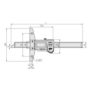Mitutoyo Digital ABS Tiefenmessschieber IP67 0-200 mm, Mitutoyo Digital ABS Tiefenmessschieber IP67 0-200 mm,