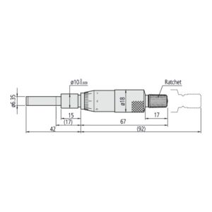 Mitutoyo Einbaumessschraube, Standardgröße 0-25mm Mitutoyo Einbaumessschraube, Standardgröße 0-25mm