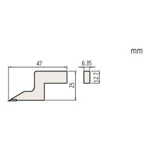 Mitutoyo Hartmetallbestückte Anreißnadel 6,35×12,7 mm, L= 47 mm