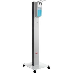 Mobile Hygienestation Manuflex Proficlean S, modular, B 400 x T 400 x H 1295 mm, Stahl, lichtgrau RAL 7035