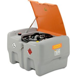 Mobile Tankstelle CEMO DT-Mobil Easy 440 l, Elektropumpe 12V, 40l/min, Automatik-Zapfistole, Klappdeckel, Polyethylen, einwandig, B 1180 x T 800 x H 710 mm