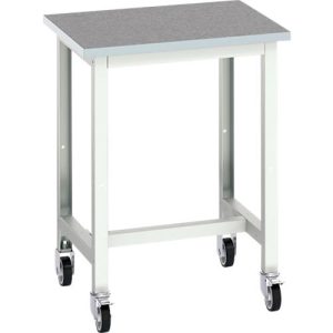 Mobile Werkbank Bott verso, Linoleum-Platte, mit Querstrebenset, B 700 x T 600 x H 930 mm, RAL 7035 Lichtgrau