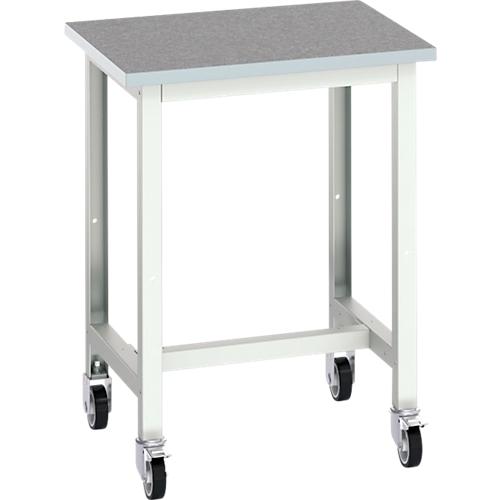 Mobile Werkbank Bott verso, Linoleum-Platte, mit Querstrebenset, B 700 x T 600 x H 930 mm, RAL 7035 Lichtgrau