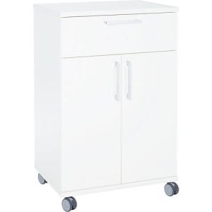 Mobiler Catering-Schrank mit Flügeltüren, B 650 x T 500 x H 1000 mm, weiß Mobiler Catering-Schrank mit Flügeltüren, B 650 x T 500 x H 1000 mm, weiß