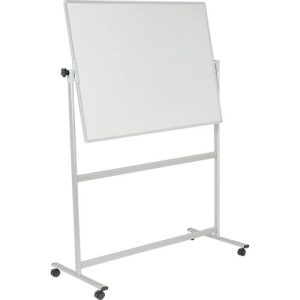 Mobiles Whiteboard Franken U-Act! Line®, Querformat, 2-seitig nutzbar, Stahl weiß emailliert & Aluminium, magnethaftend, Ablageleiste, B 1400 x H 1880 mm