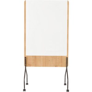 Mobiles Whiteboard Rocada Natural, drehbar, magnethaftend, Stahl auf Melaminholzplatte, B 1000 x H 1200 mm