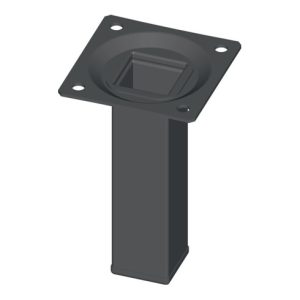 Möbelfuß schwarz RAL 9005 25x25mm H.250mm Platte ELEMENT SYSTEM
