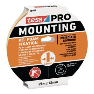 Montageband Mounting PRO PE-Fixation 66957 weiß L.25m B.12mm TESA