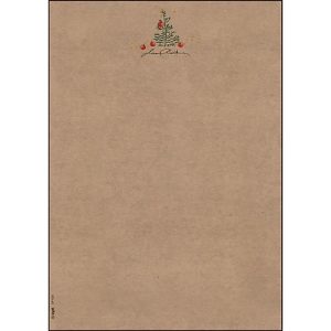 Motivpapier Sigel ‚Christmas with Apples‘, DIN A4, 90 g/m2, 100 Blatt, braunes Kraftpapier