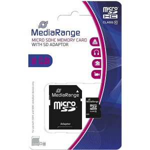 Micro SDHC Card. 8GB. CL10. + Adapter