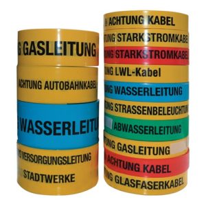 Multicoll Trassenwarnband Aufdruck Achtung Glasfaserkabel B.40mm L.250m gelb