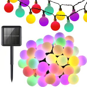 LED Lichterkette 450cm. 20 Multicolor LED Kugeln 8 Leuchtmodi