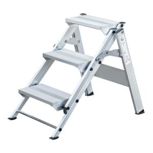 MUNK Günzburger Steigtechnik Aluminium Klapptreppe 3 Stufen