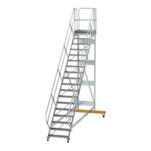 MUNK Günzburger Steigtechnik Aluminium-Plattformtreppe fahrbar 45° 19 Stufen