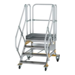 MUNK Günzburger Steigtechnik Aluminium-Plattformtreppe fahrbar 45° 4 Stufen
