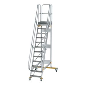 MUNK Günzburger Steigtechnik Aluminium-Plattformtreppe fahrbar 60° 12 Stufen
