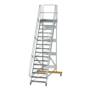 MUNK Günzburger Steigtechnik Aluminium-Plattformtreppe fahrbar 60° 16 Stufen