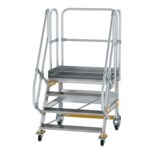 MUNK Günzburger Steigtechnik Aluminium-Plattformtreppe fahrbar 60° 4 Stufen