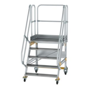 MUNK Günzburger Steigtechnik Aluminium-Plattformtreppe fahrbar 60° 5 Stufen