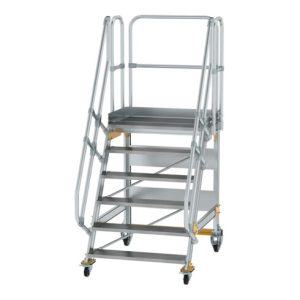MUNK Günzburger Steigtechnik Aluminium-Plattformtreppe fahrbar 60° 6 Stufen