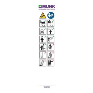 MUNK Günzburger Steigtechnik Hinweis-Aufkleber für Klappleitern 2-teilig Aufkleber 19029 MUNK Günzburger Steigtechnik Hinweis-Aufkleber für Klappleitern 2-teilig Aufkleber 19029