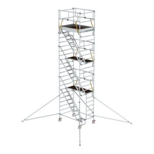 Munk Rollgerüst SG 1,35 x 1,80 m mit Schrägaufstiegen & Ausleger Plattformhöhe 6,43 m