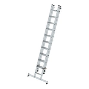 Munk Stufen-Schiebeleiter 2-teilig mit nivello®-Traverse 1×11 + 1×10 Stufen