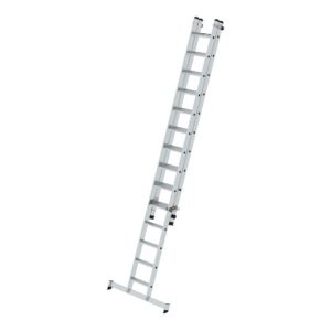 Munk Stufen-Schiebeleiter 2-teilig mit nivello®-Traverse 1×14 + 1×10 Stufen