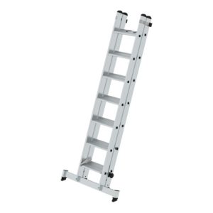 Munk Stufen-Schiebeleiter 2-teilig mit nivello®-Traverse 2×7 Stufen