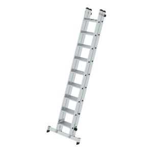 Munk Stufen-Schiebeleiter 2-teilig mit nivello®-Traverse 2×9 Stufen