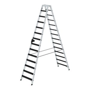 Munk Stufen-Stehleiter beidseitig begehbar mit clip-step relax 2×14 Stufen
