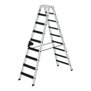 Munk Stufen-Stehleiter beidseitig begehbar mit clip-step relax 2×9 Stufen