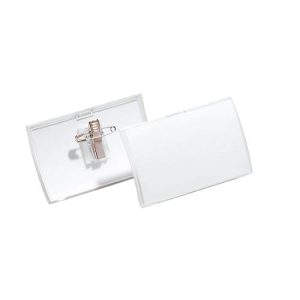 Namensschilder mit Metall-Kombiklemme, 40 x 75 mm, 25 Stück Namensschilder mit Metall-Kombiklemme, 40 x 75 mm, 25 Stück