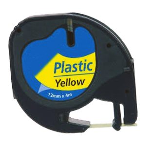 Etiketten-Band 12 mm x 4 m. Kunststoff. gelb