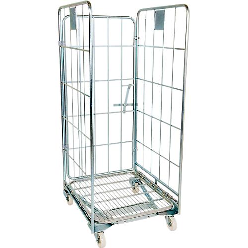Nestbarer Rollbehälter, 3-seitig, Traglast 500 kg