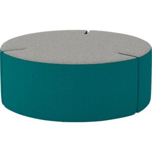 NowyStyl Sitzpouf Tri.Ply L, modular, Blazer-Stoff, ø 115 cm, grau/petrol NowyStyl Sitzpouf Tri.Ply L, modular, Blazer-Stoff, ø 115 cm, grau/petrol