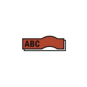NWL D1 Schriftband 12mm/7m schwarz auf rot 45017