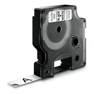 NWL D1 Schriftband 12mm/7m schwarz auf weiß 45013
