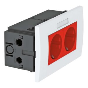 OBO Bettermann Vertr Steckdoseneinheit 2fach 84x140x59mm rt SDE-RW D0RT2B