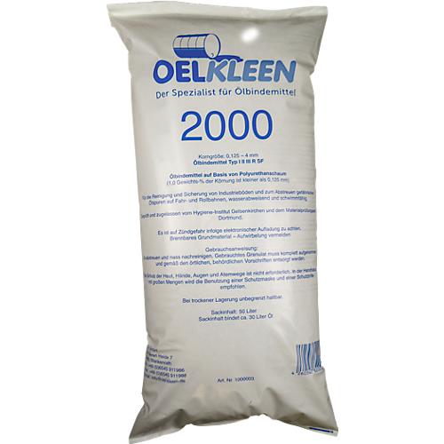 Ölbindemittel Oel-Kleen 2000, Typ III R/SF, auch für Säuren & Laugen, Volumen 50 l, Pelletgröße 0,125-4 mm, weiß