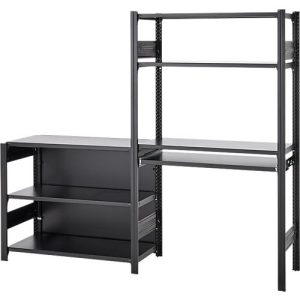 ORDO Home Regalkombination, Grund- und Anbauregal, 6 Fachböden, multifunktional, mobil, B 2070 x T 435 x H 1750 mm, tiefschwarz matt RAL 9005