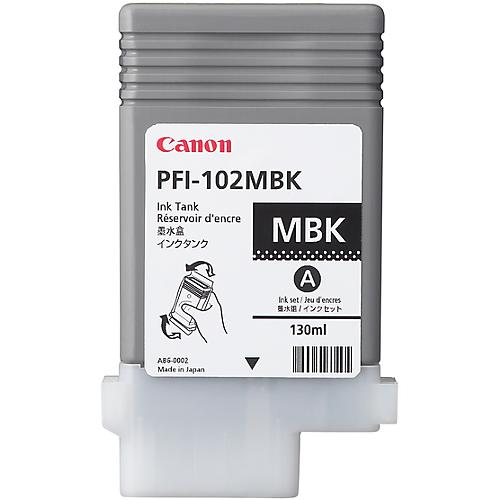 Original Canon Tintenpatrone PFI-102MBK, Einzelpack, mattschwarz
